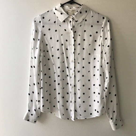 Maison Jules Polka Dot Shirt Blouse - Picture 2 of 6